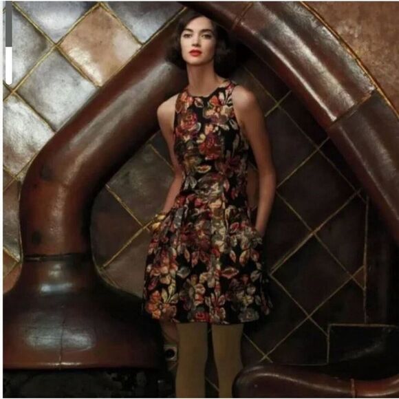 Anthropologie Leifsdottir Adelita Floral Brocade Dress Sz 0 - Picture 1 of 10